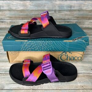 Chaco Slide Womens Size 6 Lowdown Tie Dye Strap Comfort Sandals Glow